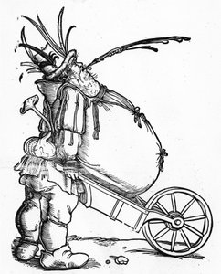 Lihava mies ja kottikärry, n. 1521